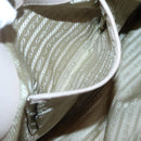 PRADA Shoulder Bag Leather Beige Silver Auth 125050-19