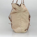 PRADA Shoulder Bag Leather Beige Silver Auth 125050-4