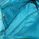 PRADA Tote Bag Nylon Blue Gold Auth 125055-11