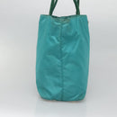 PRADA Tote Bag Nylon Blue Gold Auth 125055-3