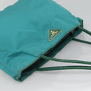 PRADA Tote Bag Nylon Blue Gold Auth 125055-6