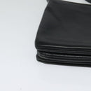 CELINE Trio Shoulder Bag Leather Black Gold Auth 125093-9