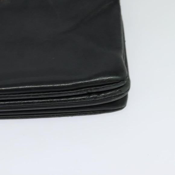 CELINE Trio Shoulder Bag Leather Black Gold Auth 125093