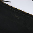 CELINE Trio Shoulder Bag Leather Black Gold Auth 125093-17