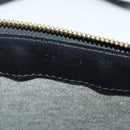 CELINE Trio Shoulder Bag Leather Black Gold Auth 125093-18