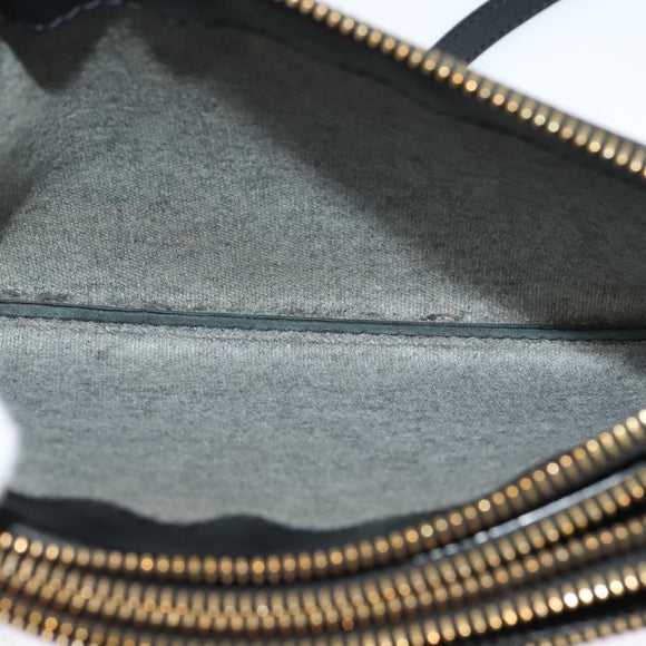 CELINE Trio Shoulder Bag Leather Black Gold Auth 125093