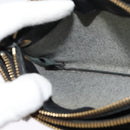 CELINE Trio Shoulder Bag Leather Black Gold Auth 125093-24