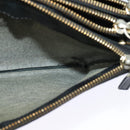 CELINE Trio Shoulder Bag Leather Black Gold Auth 125093-26