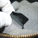 CELINE Trio Shoulder Bag Leather Black Gold Auth 125093-12