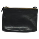 CELINE Trio Shoulder Bag Leather Black Gold Auth 125093-13