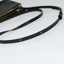 CELINE Trio Shoulder Bag Leather Black Gold Auth 125093-7