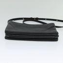 CELINE Trio Shoulder Bag Leather Black Gold Auth 125093-5