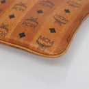 MCM Vicetos Logogram Accessory Pouch PVC Leather Brown Gold Auth 125099-9
