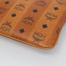 MCM Vicetos Logogram Accessory Pouch PVC Leather Brown Gold Auth 125099-15