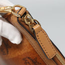 MCM Vicetos Logogram Accessory Pouch PVC Leather Brown Gold Auth 125099-11