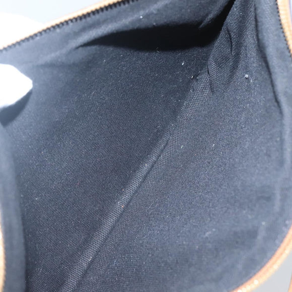 MCM Vicetos Logogram Accessory Pouch PVC Leather Brown Gold Auth 125099