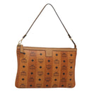 MCM Vicetos Logogram Accessory Pouch PVC Leather Brown Gold Auth 125099-1