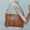 MCM Vicetos Logogram Accessory Pouch PVC Leather Brown Gold Auth 125099-20