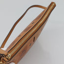 MCM Vicetos Logogram Accessory Pouch PVC Leather Brown Gold Auth 125099-6