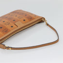 MCM Vicetos Logogram Accessory Pouch PVC Leather Brown Gold Auth 125099-7