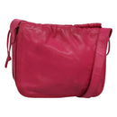 LOEWE Anagram Shoulder Bag Leather Pink gold Auth 125100-1