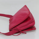 LOEWE Anagram Shoulder Bag Leather Pink gold Auth 125100-4