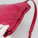 LOEWE Anagram Shoulder Bag Leather Pink gold Auth 125100-6