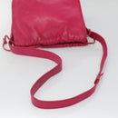 LOEWE Anagram Shoulder Bag Leather Pink gold Auth 125100-7