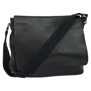 PRADA Shoulder Bag Leather Black Silver Auth 125112