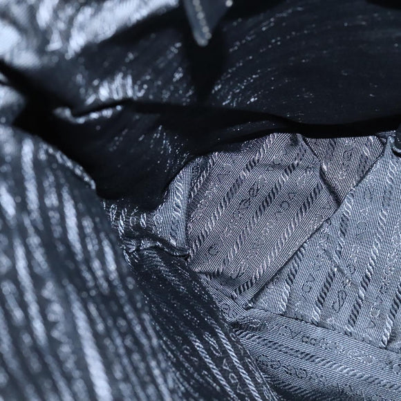 PRADA Shoulder Bag Leather Black Silver Auth 125112