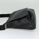 PRADA Shoulder Bag Leather Black Silver Auth 125112-3