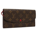 LOUIS VUITTON Monogram Portefeuille Emilie Long Wallet Red M60697 Auth 125135-1