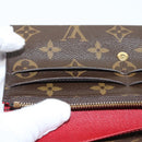 LOUIS VUITTON Monogram Portefeuille Emilie Long Wallet Red M60697 Auth 125135-23