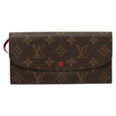 LOUIS VUITTON Monogram Portefeuille Emilie Long Wallet Red M60697 Auth 125135-13