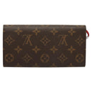 LOUIS VUITTON Monogram Portefeuille Emilie Long Wallet Red M60697 Auth 125135-2
