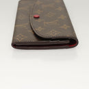 LOUIS VUITTON Monogram Portefeuille Emilie Long Wallet Red M60697 Auth 125135-3