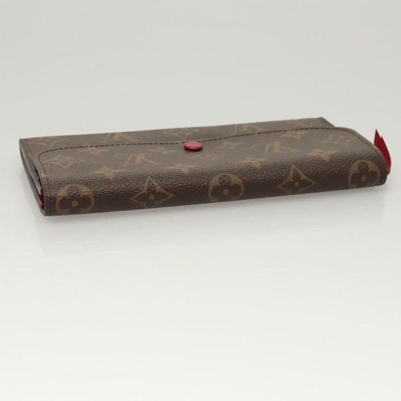 LOUIS VUITTON Monogram Portefeuille Emilie Long Wallet Red M60697 Auth 125135
