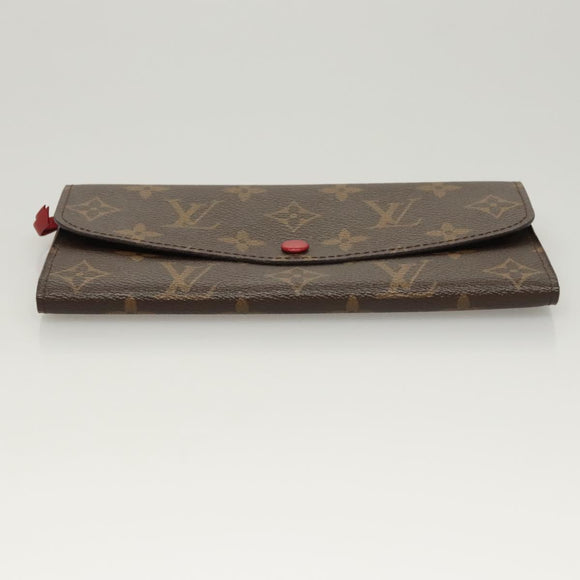 LOUIS VUITTON Monogram Portefeuille Emilie Long Wallet Red M60697 Auth 125135