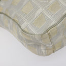 CHANEL New Travel Line Shoulder Bag Canvas White Silver CC Auth 125175-11