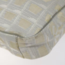 CHANEL New Travel Line Shoulder Bag Canvas White Silver CC Auth 125175-12