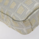 CHANEL New Travel Line Shoulder Bag Canvas White Silver CC Auth 125175-13