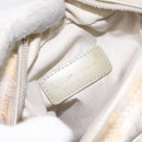 CHANEL New Travel Line Shoulder Bag Canvas White Silver CC Auth 125175-17