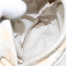 CHANEL New Travel Line Shoulder Bag Canvas White Silver CC Auth 125175-18