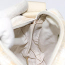 CHANEL New Travel Line Shoulder Bag Canvas White Silver CC Auth 125175-20