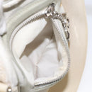 CHANEL New Travel Line Shoulder Bag Canvas White Silver CC Auth 125175-21