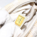 CHANEL New Travel Line Shoulder Bag Canvas White Silver CC Auth 125175-22