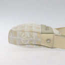 CHANEL New Travel Line Shoulder Bag Canvas White Silver CC Auth 125175-4