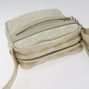 CHANEL New Travel Line Shoulder Bag Canvas White Silver CC Auth 125175-6