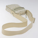 CHANEL New Travel Line Shoulder Bag Canvas White Silver CC Auth 125175-7