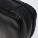 Salvatore Ferragamo Vanity Pouch Leather Black Silver Auth 125183-12